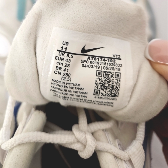 Nike Air Max 270 React Sneakers - White, Blue, Purple - Picture 12 of 12